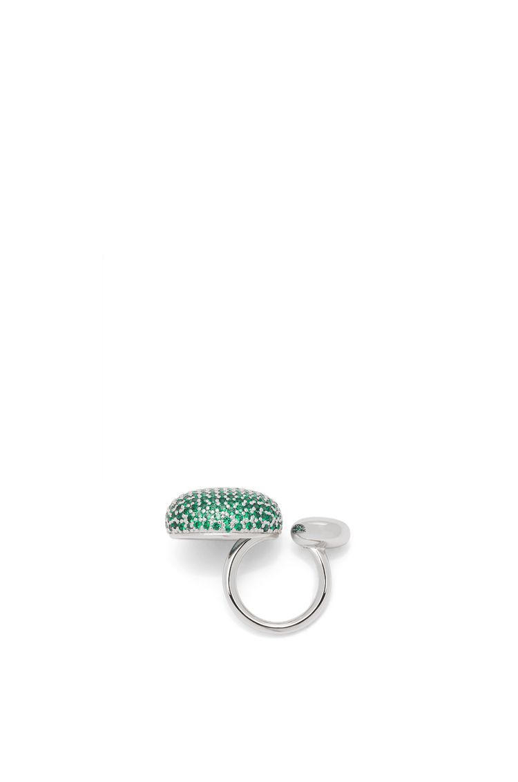 Anagram Pebble ring in sterling silver and crystals