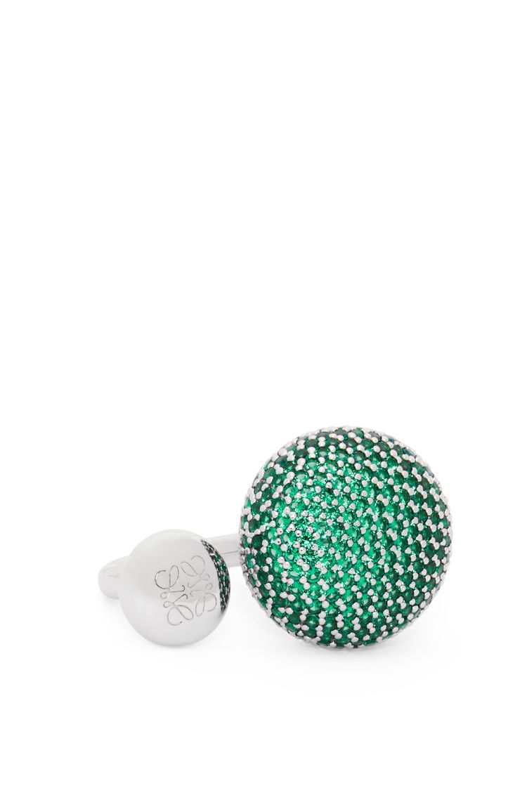 Anagram Pebble ring in sterling silver and crystals