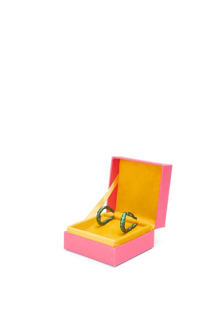 Nappa twist loop earrings in sterling silver