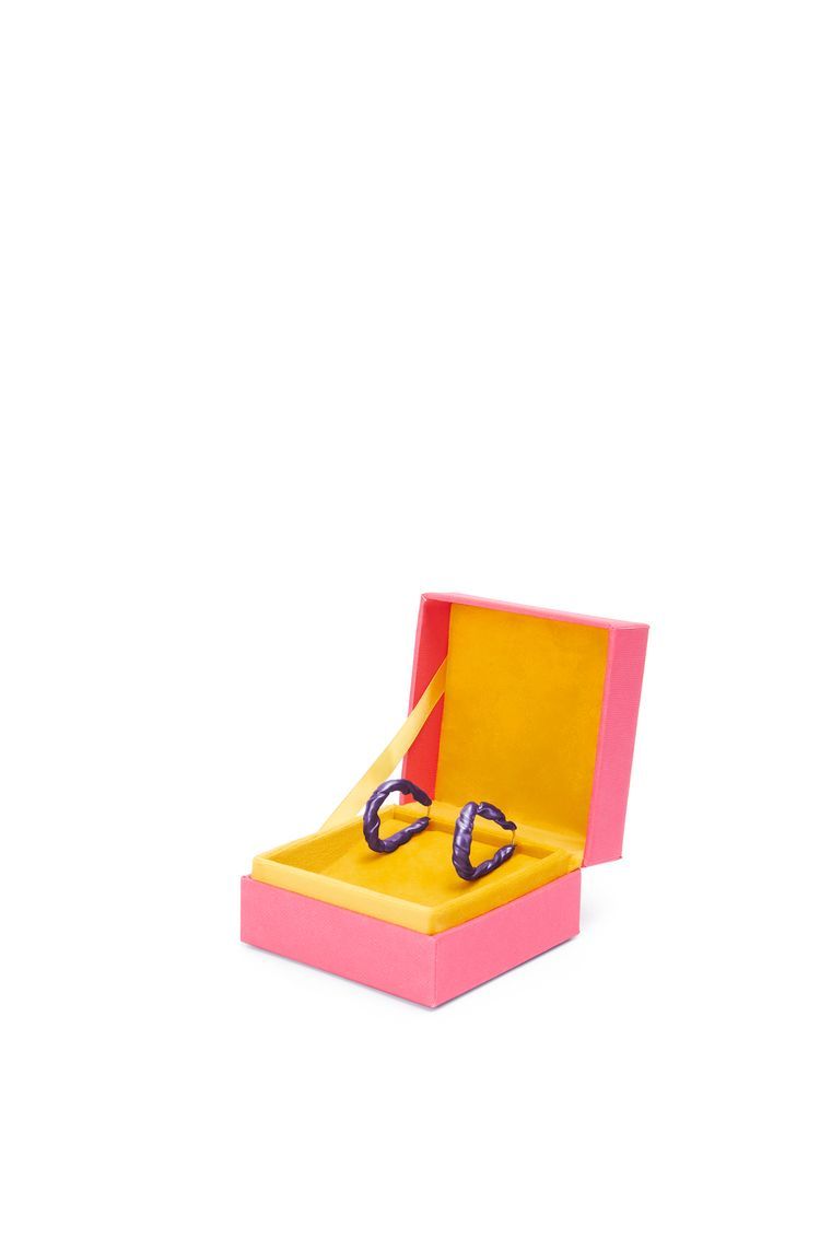 Nappa twist loop earrings in sterling silver