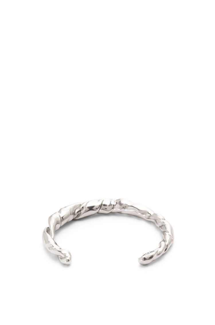 Thin nappa twist cuff in sterling silver