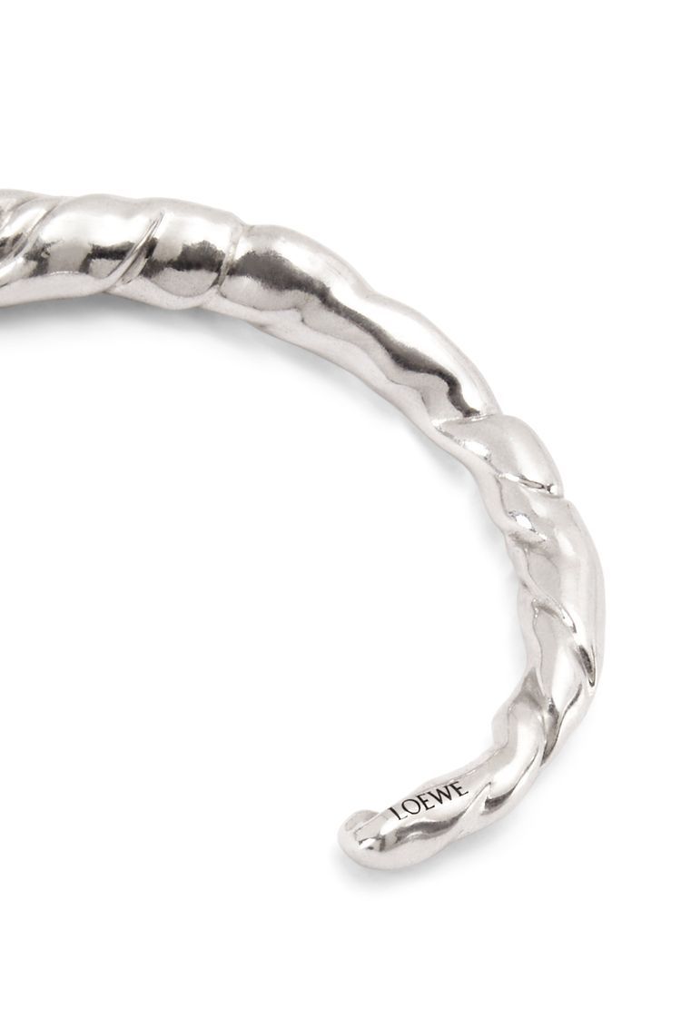 Thin nappa twist cuff in sterling silver