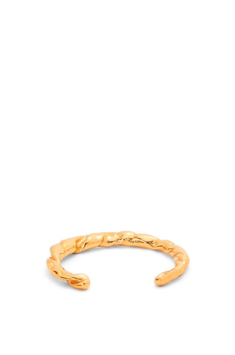 Thin nappa twist cuff in sterling silver