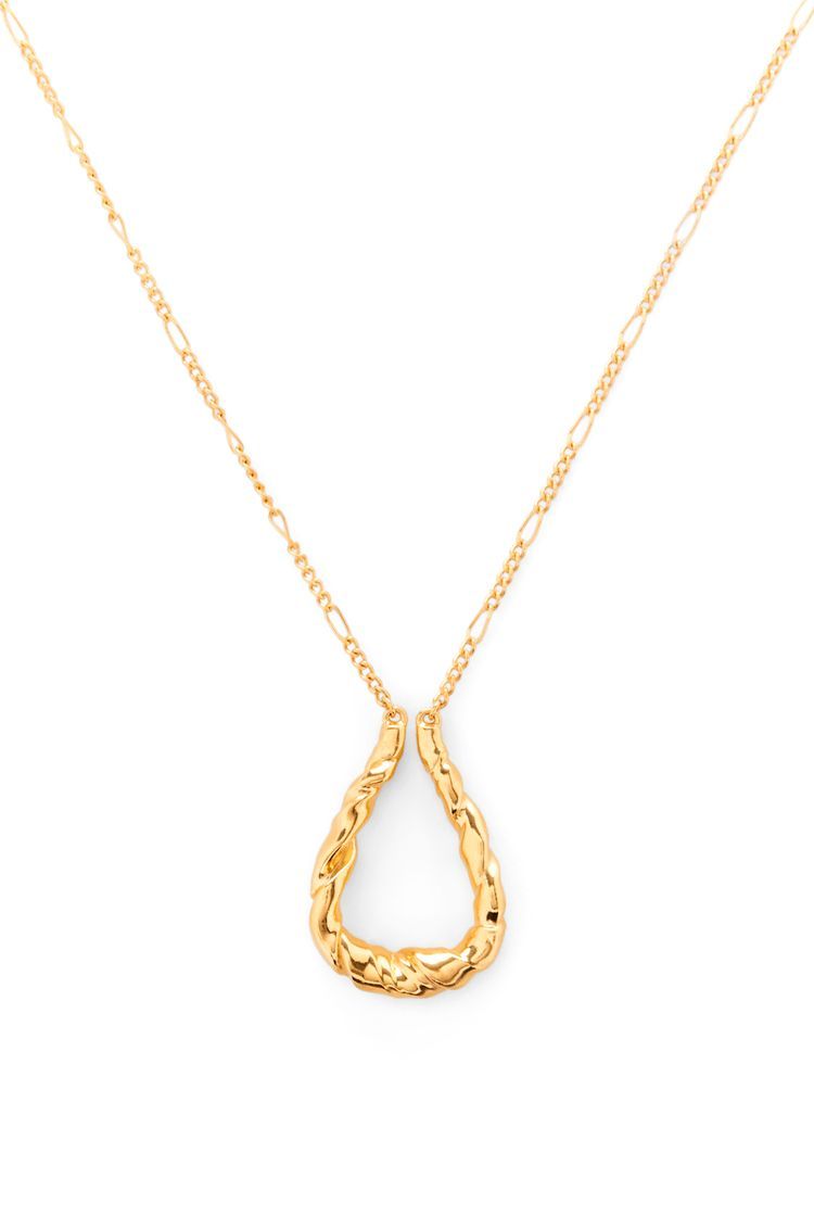 Nappa twist loop pendant in sterling silver