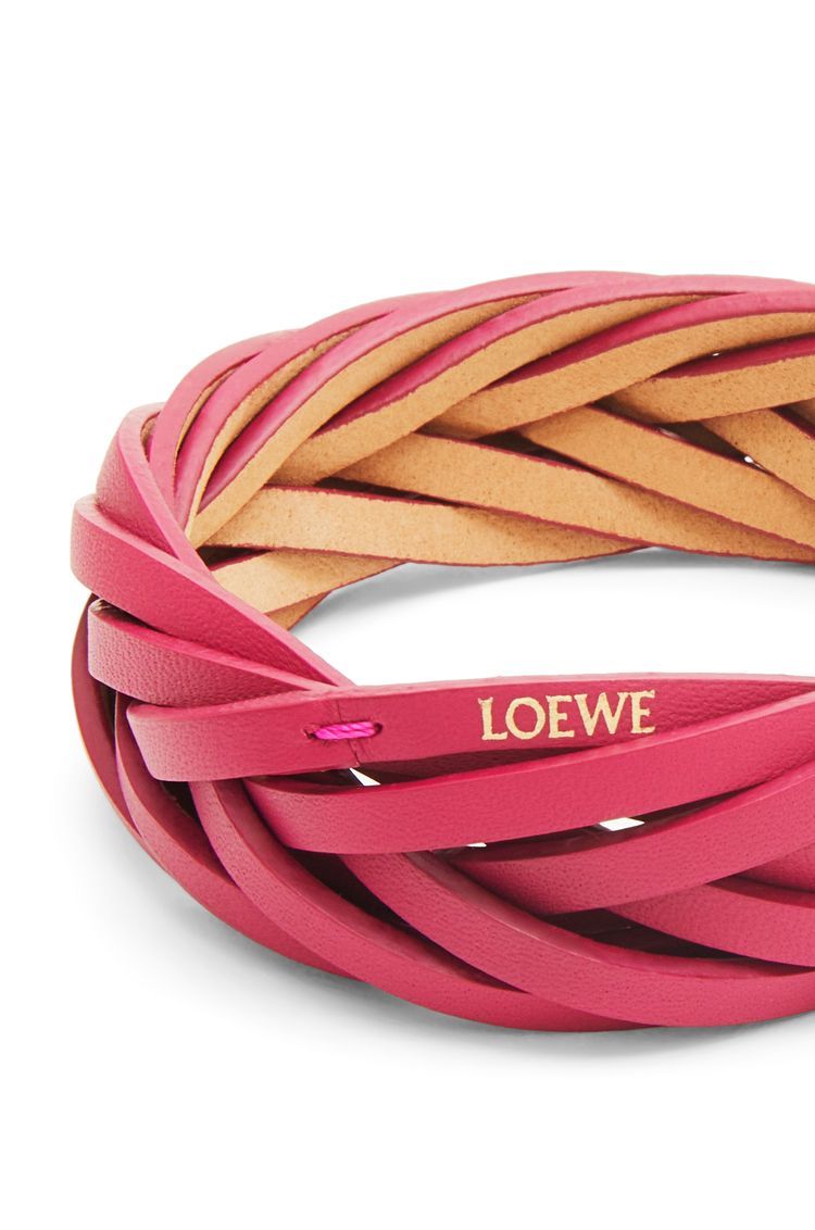 Braided bangle in classic calfskin