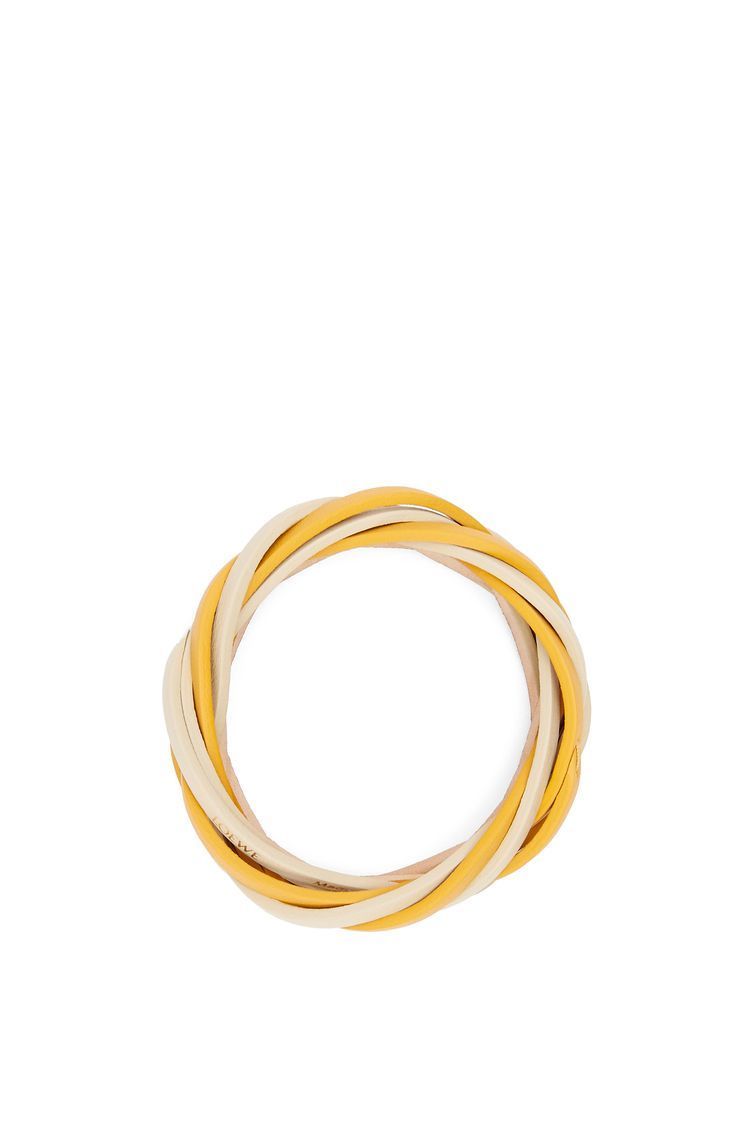 Bicolour braided bangle in calfskin