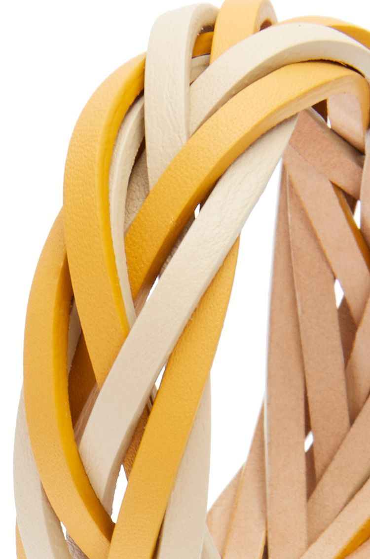 Bicolour braided bangle in calfskin