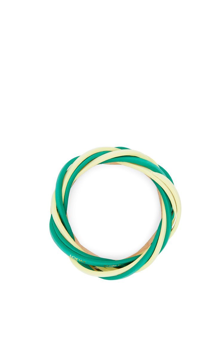Bicolour braided bangle in calfskin