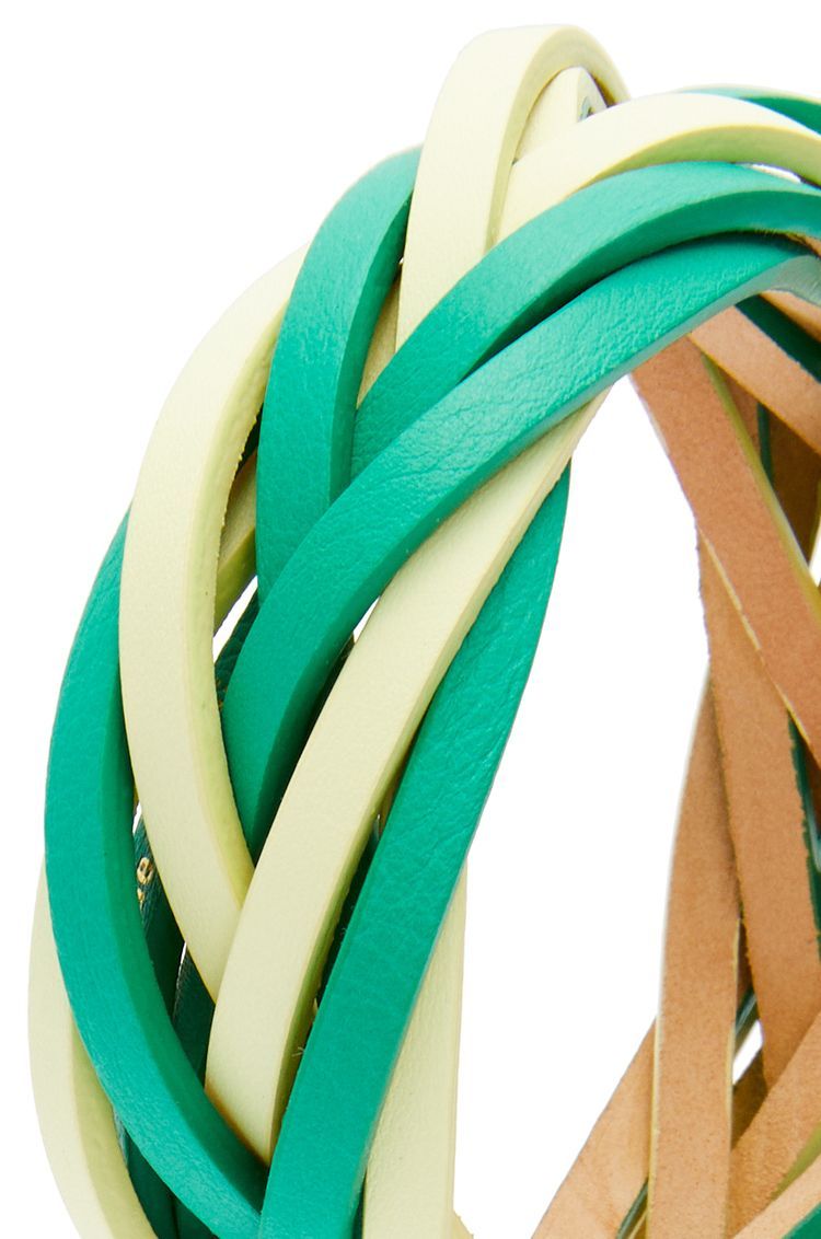 Bicolour braided bangle in calfskin