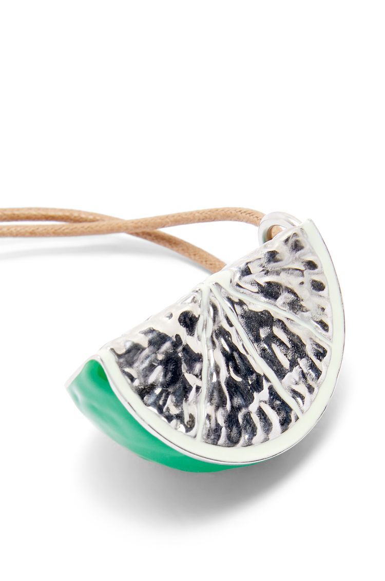 Lime necklace in sterling silver and enamel