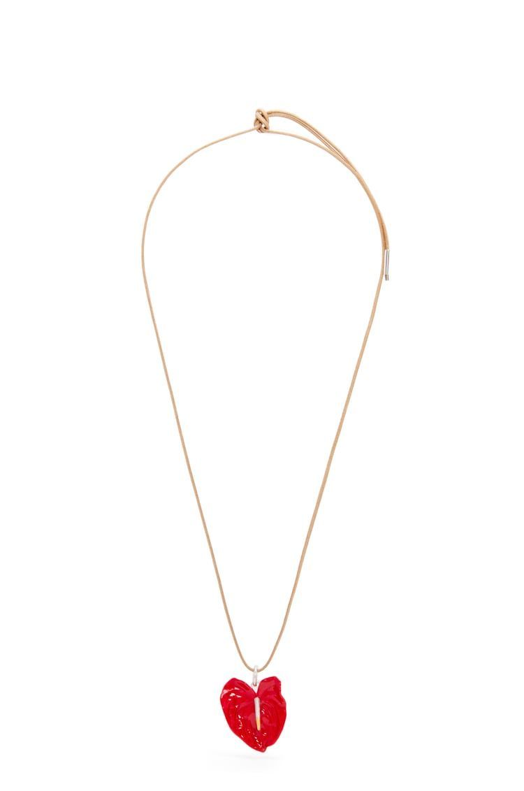 Anthurium pendant necklace in sterling silver