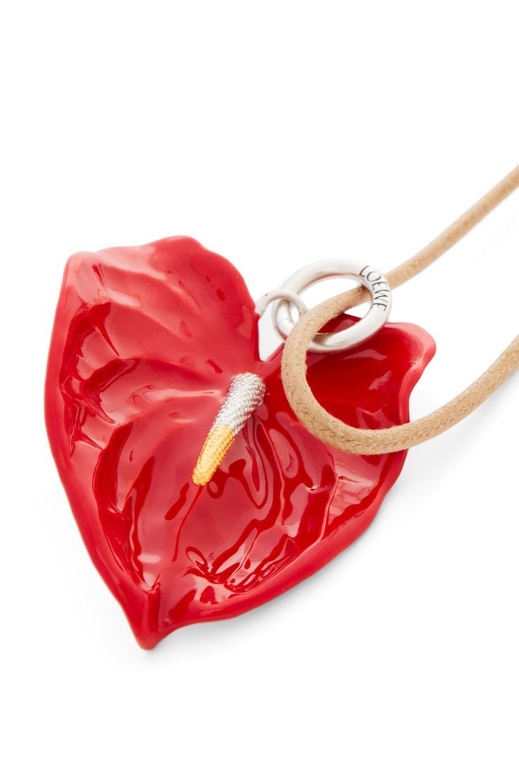 Anthurium pendant necklace in sterling silver