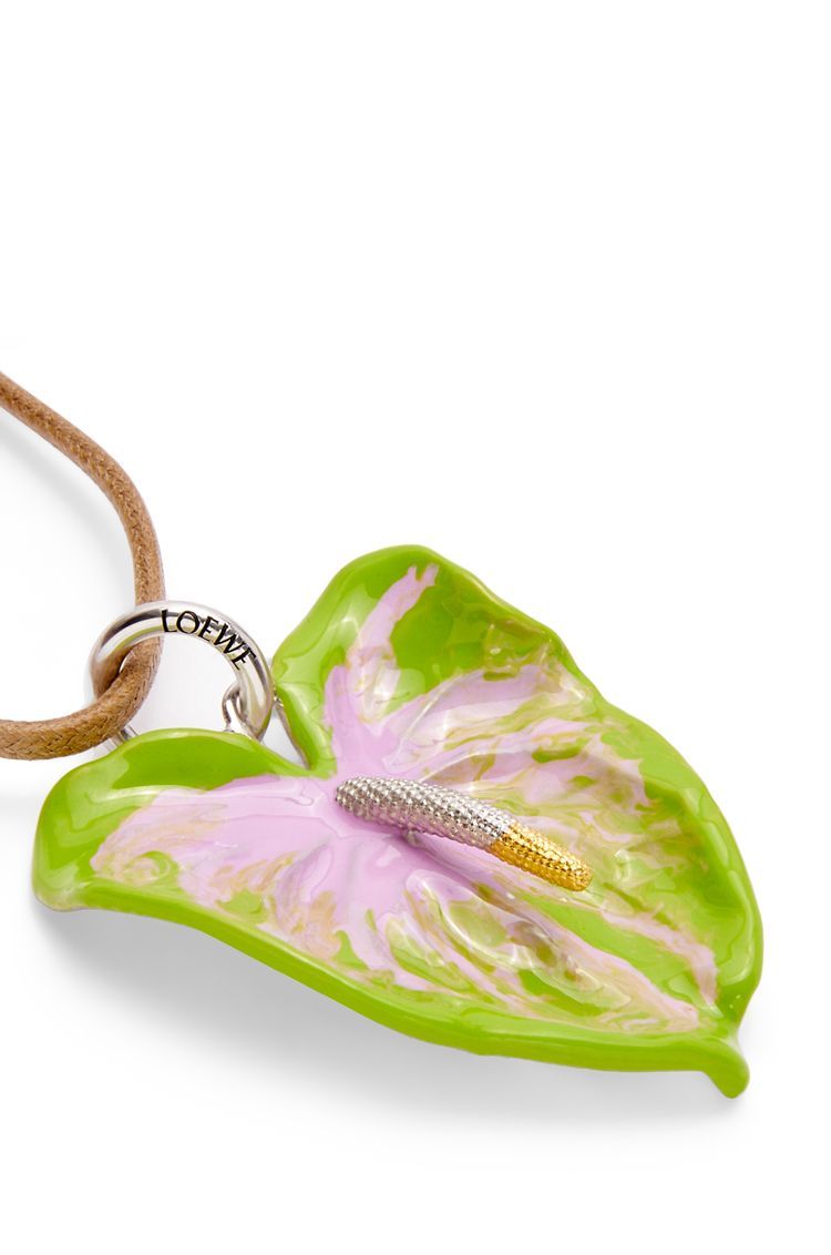 Anthurium pendant necklace in sterling silver