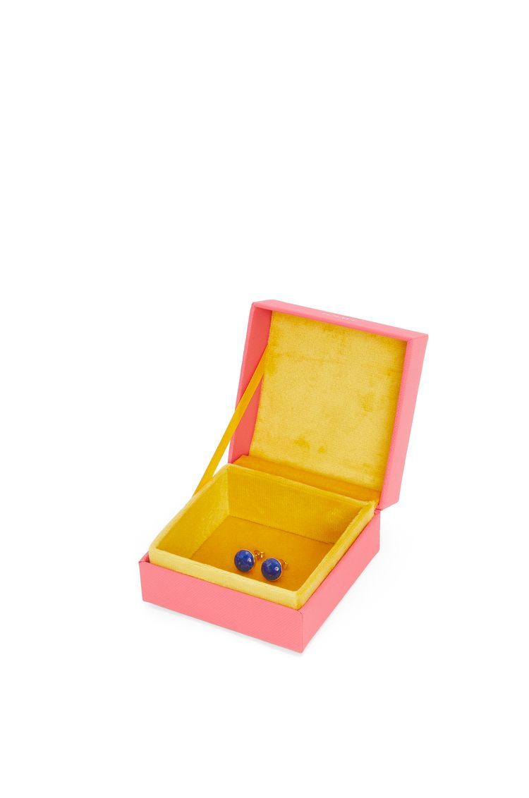 Anagram Pebble stud earrings in sterling silver and lapis lazuli