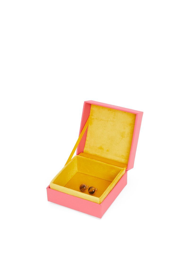 Anagram Pebble stud earrings in sterling silver and tiger eye