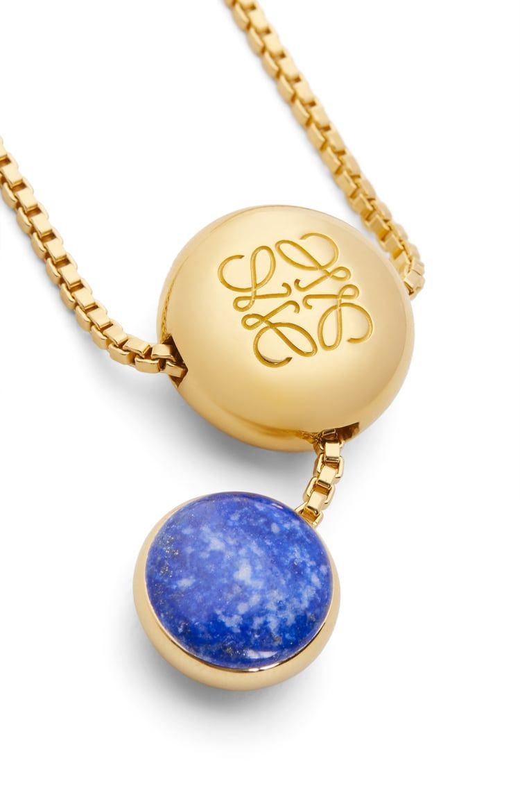 Anagram Pebble necklace in sterling silver and lapis lazuli