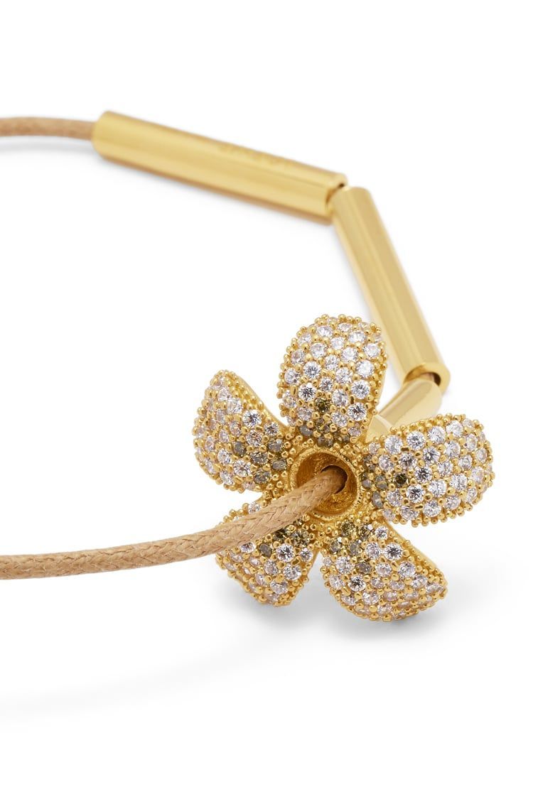 Flor necklace in sterling silver and crystals