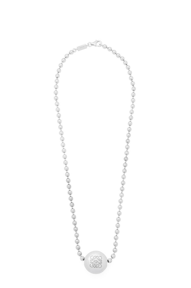Anagram Pebble necklace in sterling silver and crystals