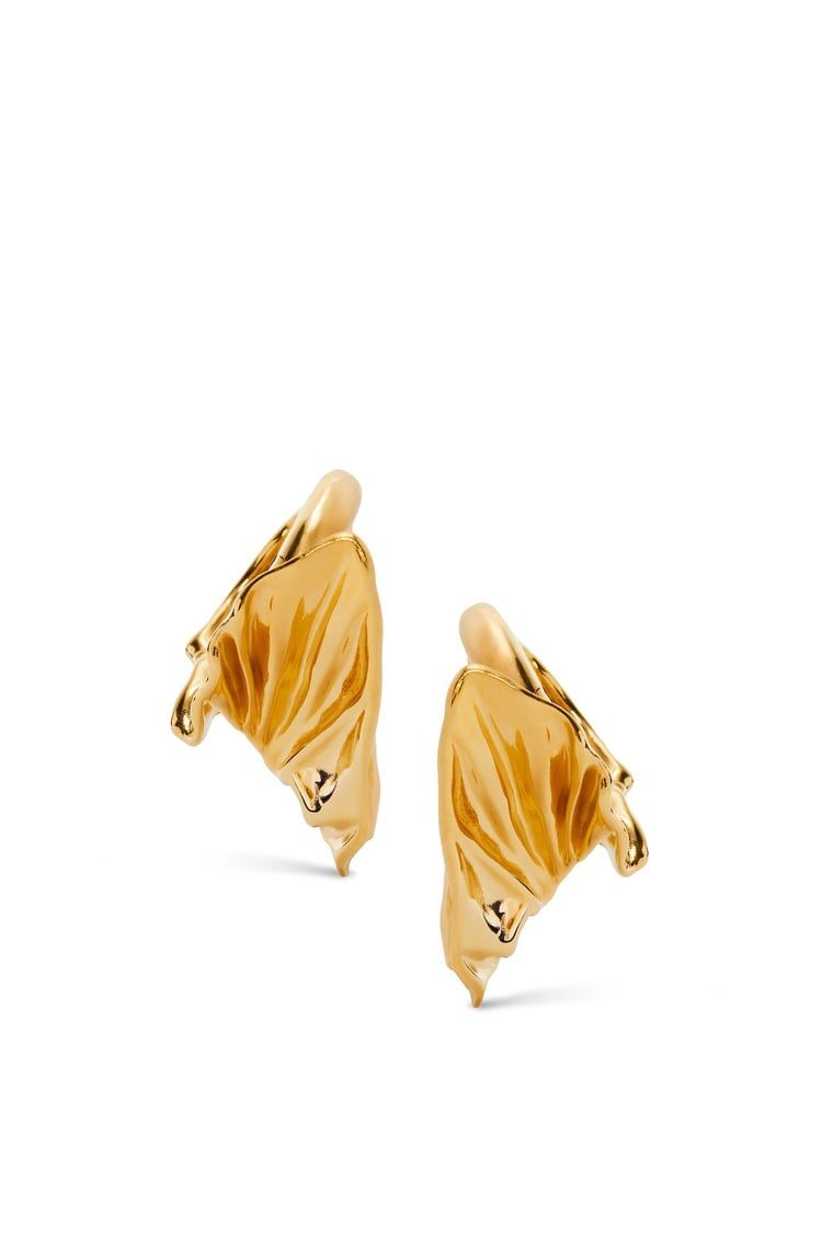 Pleated Fan hoop earrings in sterling silver