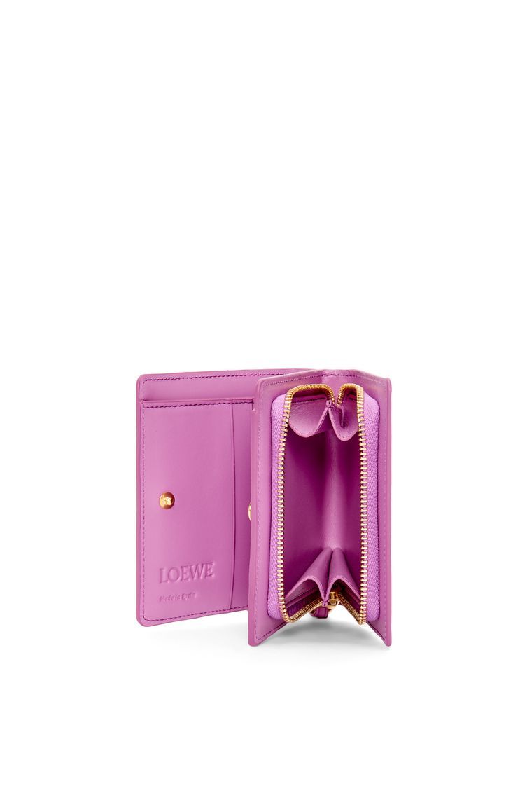 Puzzle compact zip wallet in classic calfskin