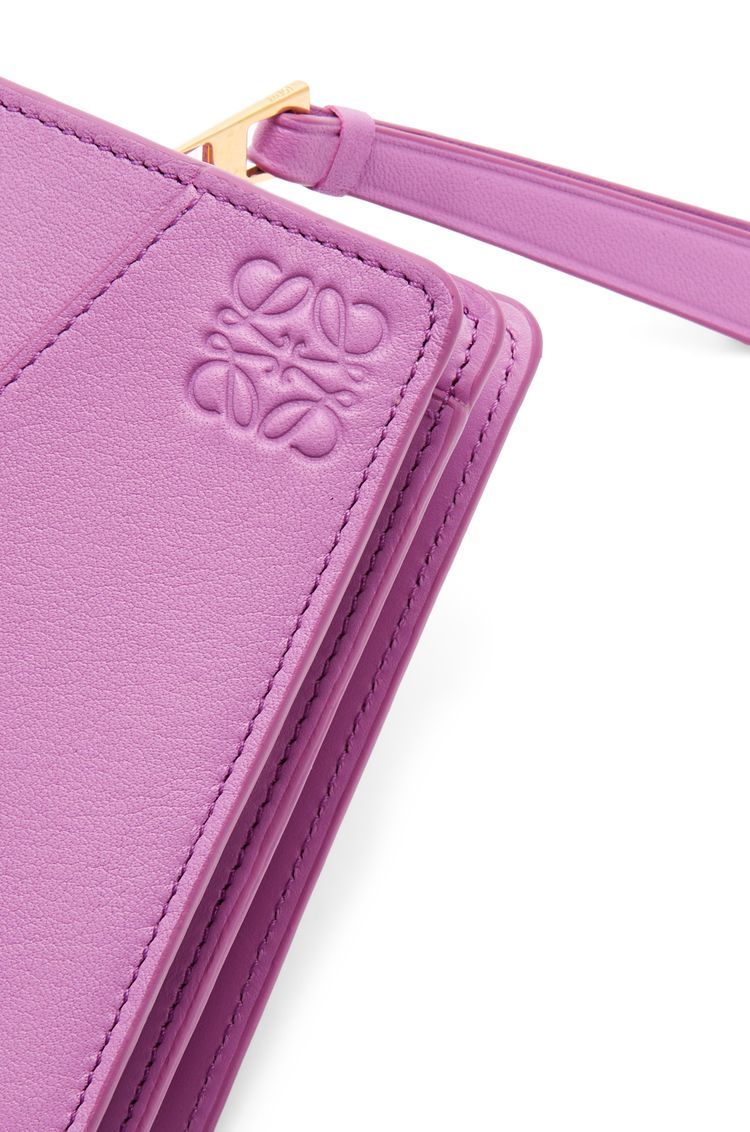 Puzzle compact zip wallet in classic calfskin