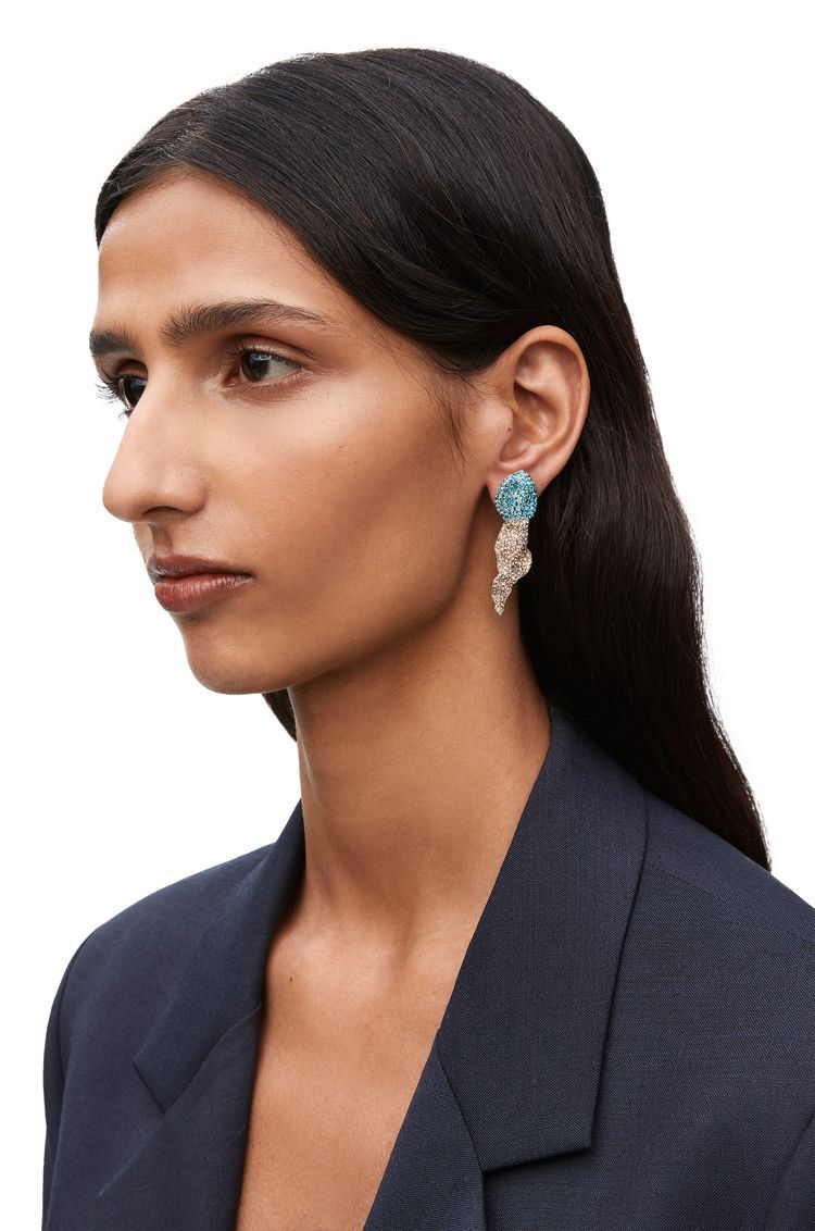 Glitter Fragment earrings in sterling silver and crystals