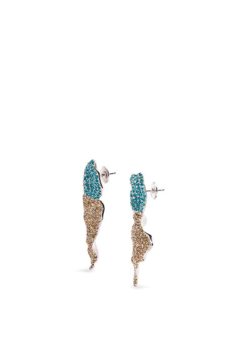 Glitter Fragment earrings in sterling silver and crystals