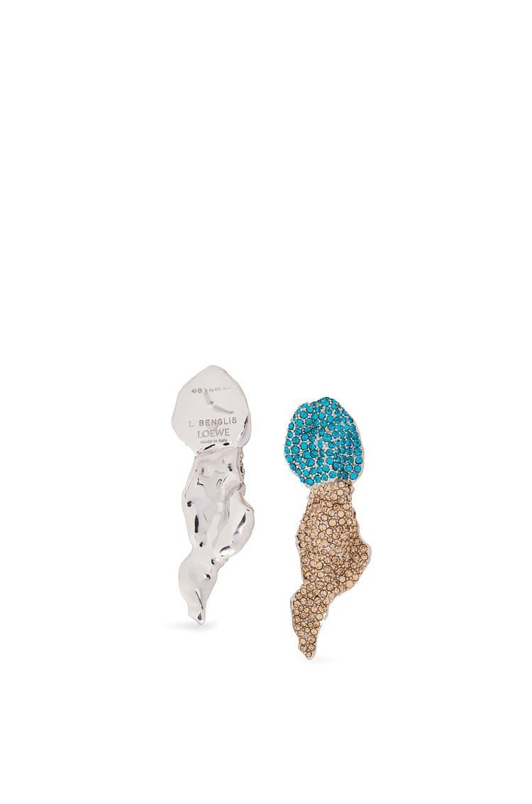 Glitter Fragment earrings in sterling silver and crystals