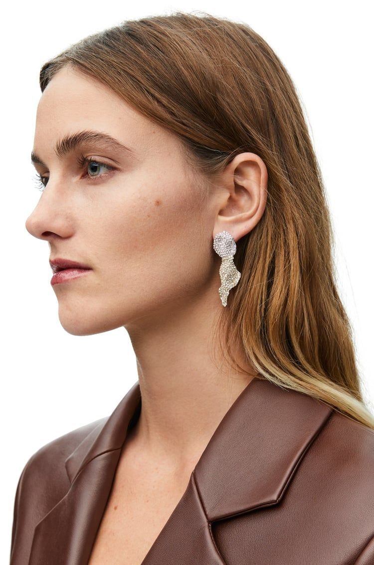 Glitter Fragment earrings in sterling silver and crystals