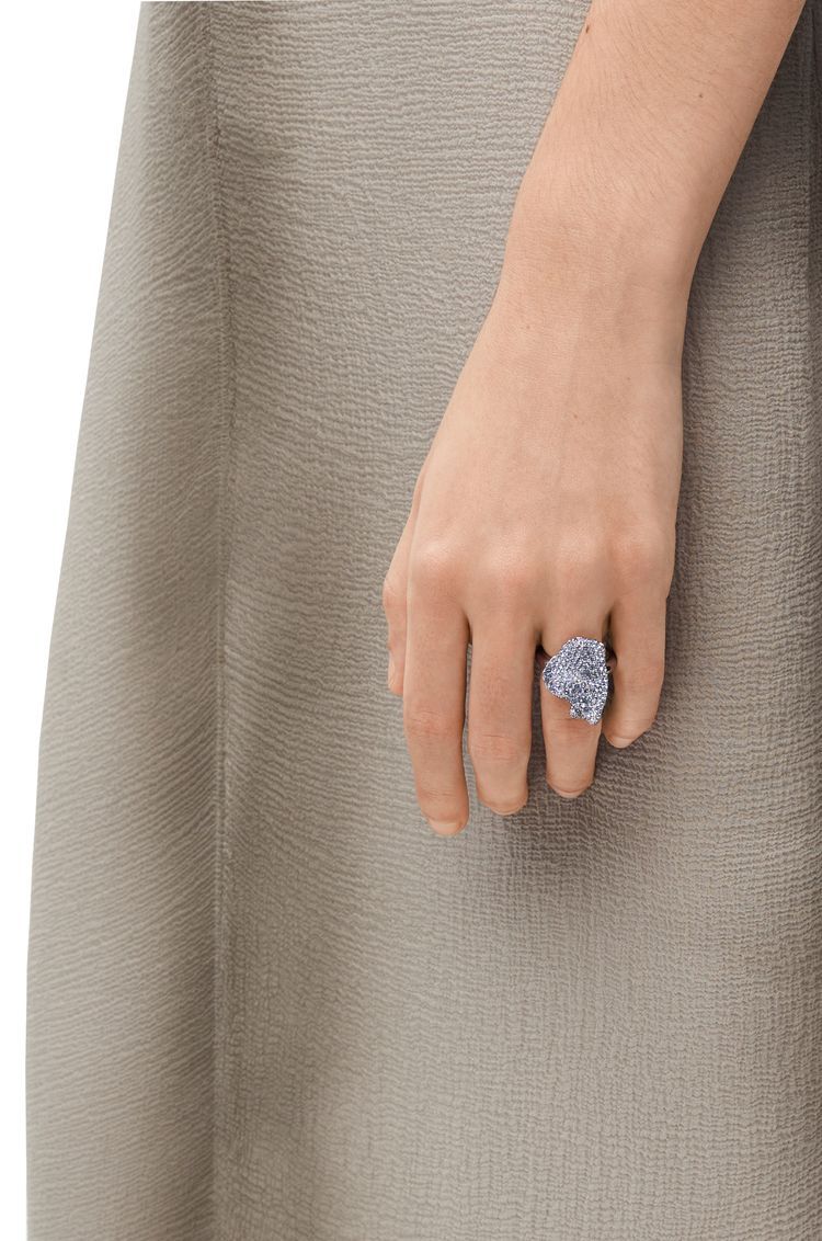 Glitter Fragment ring in sterling silver and crystals