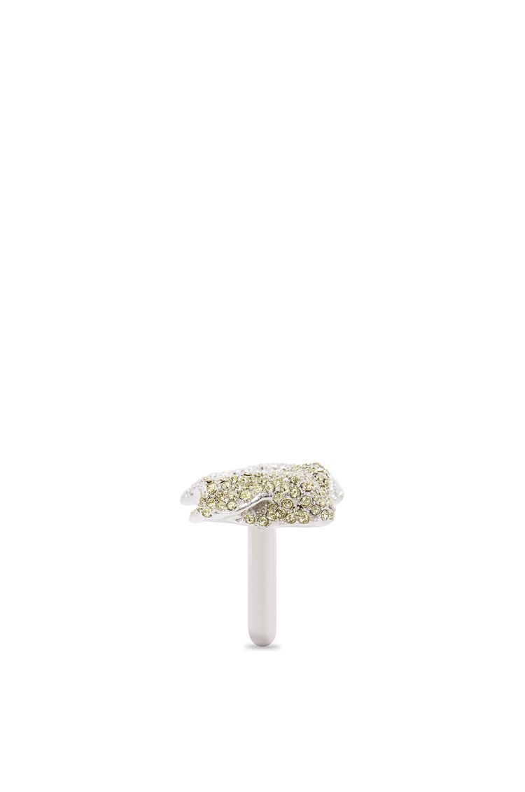 Glitter Fragment double ring in sterling silver and crystals