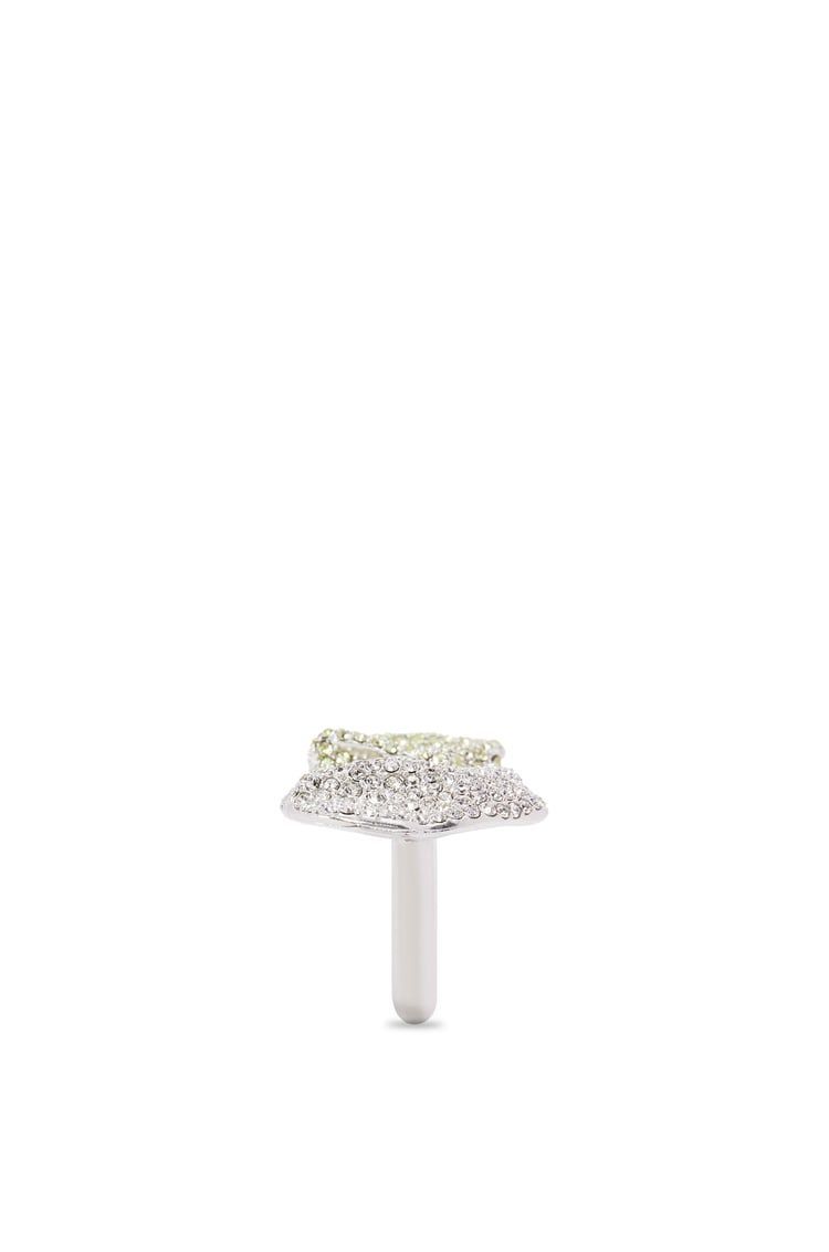 Glitter Fragment double ring in sterling silver and crystals