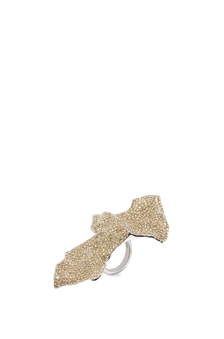 Glitter Fragment large ring in sterling silver and crystals