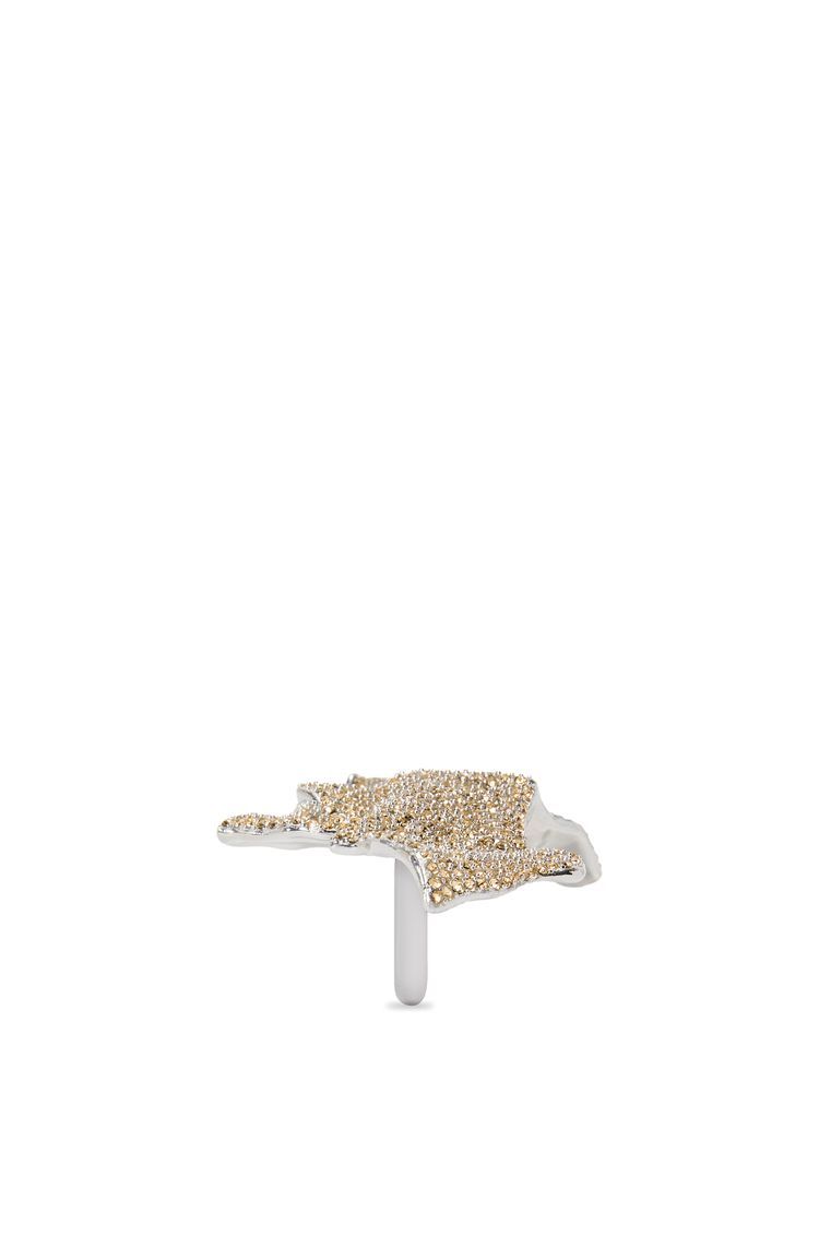 Glitter Fragment large ring in sterling silver and crystals