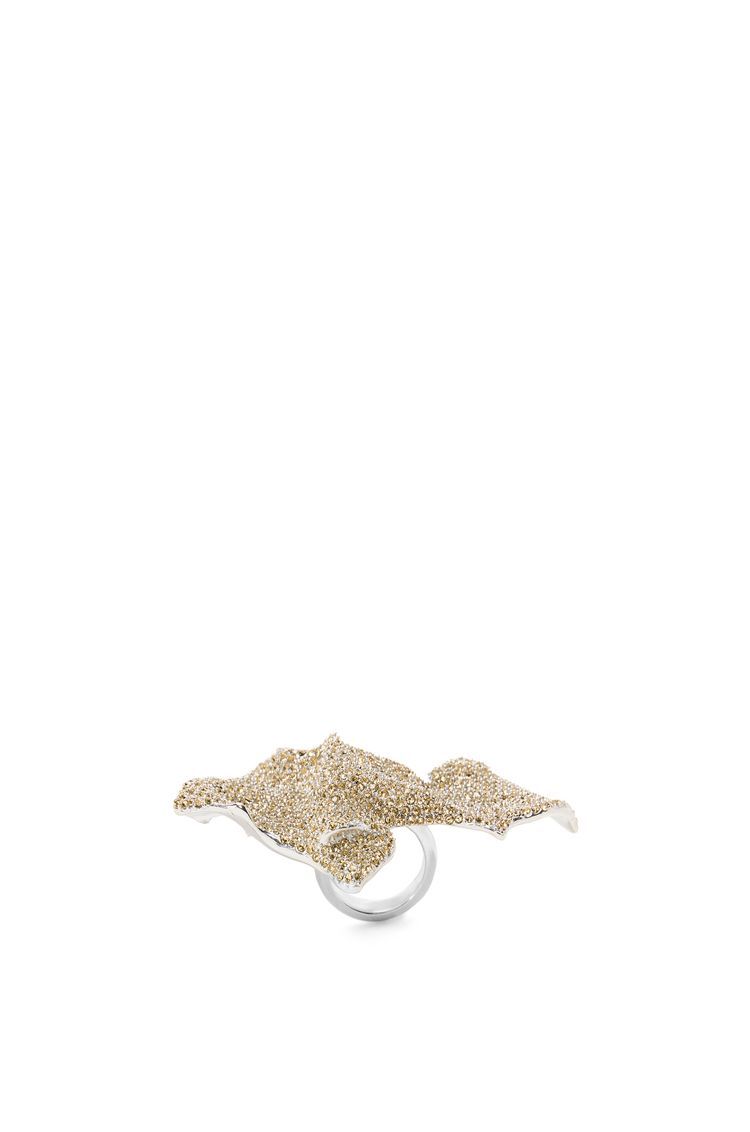Glitter Fragment large ring in sterling silver and crystals