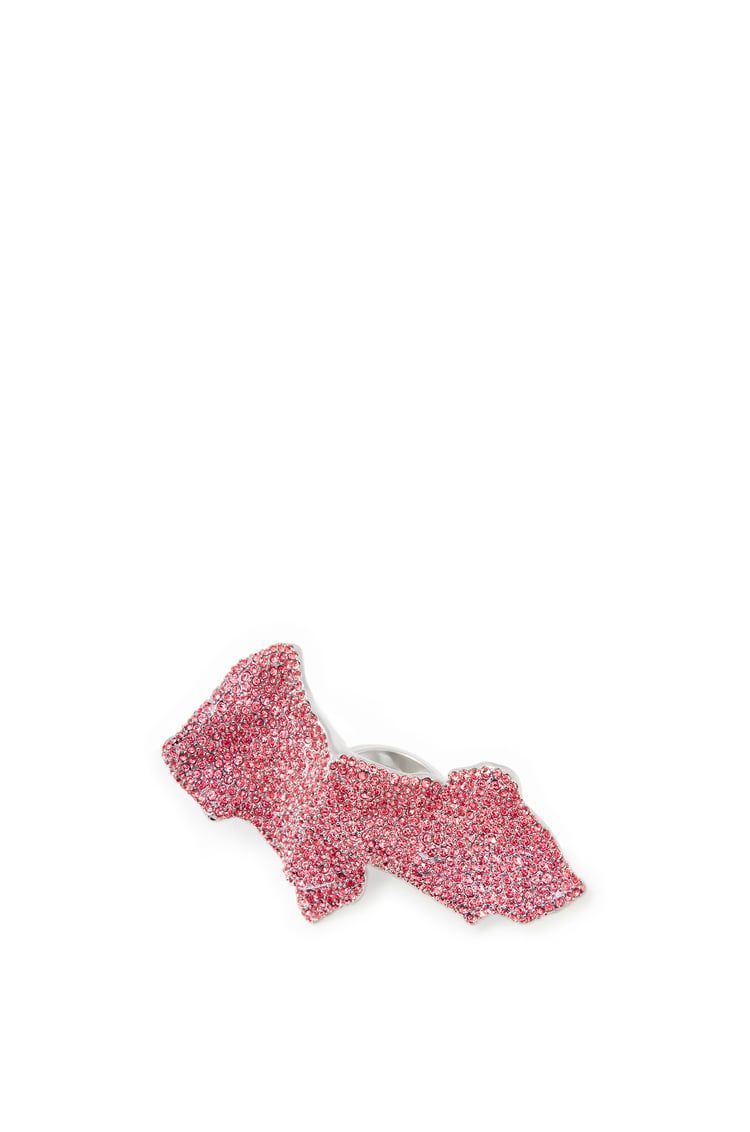 Glitter Fragment large ring in sterling silver and crystals