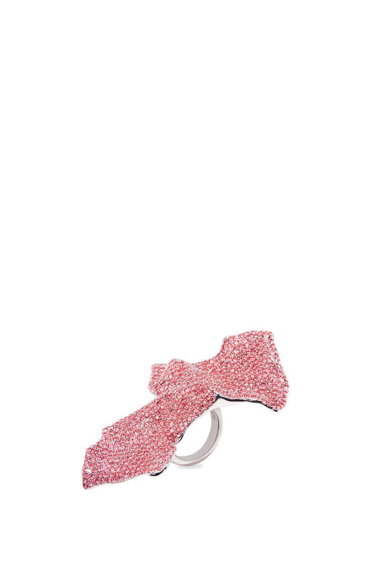 Glitter Fragment large ring in sterling silver and crystals