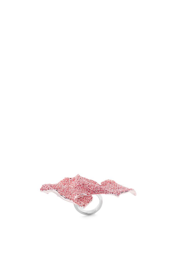 Glitter Fragment large ring in sterling silver and crystals