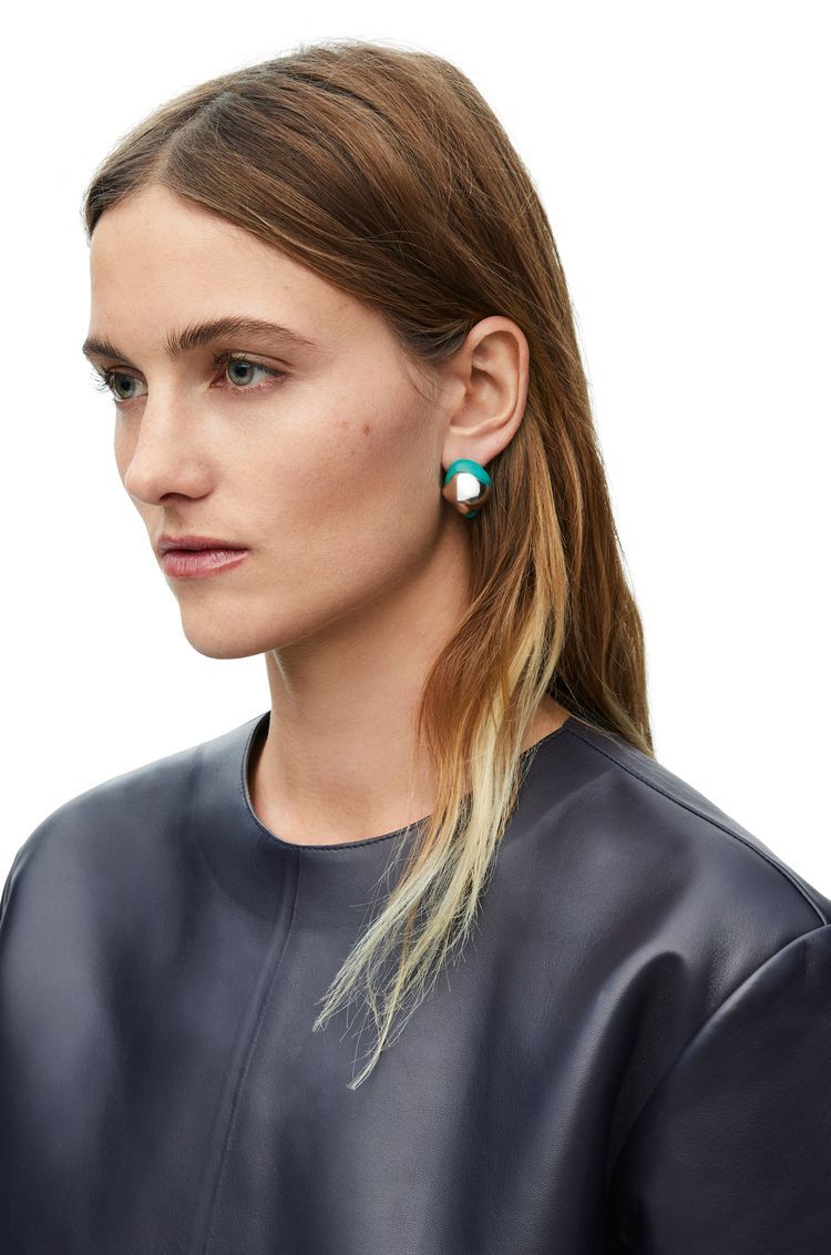 Foam Drip earrings in sterling silver and enamel