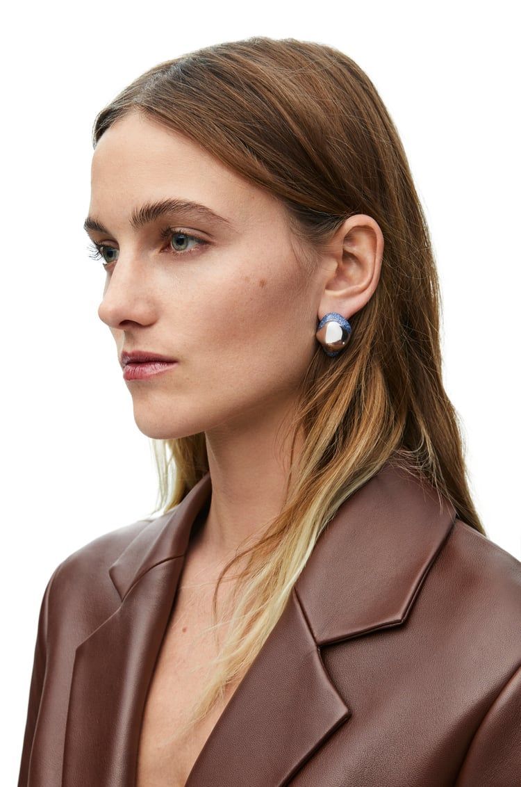 Foam Drip earrings in sterling silver and enamel