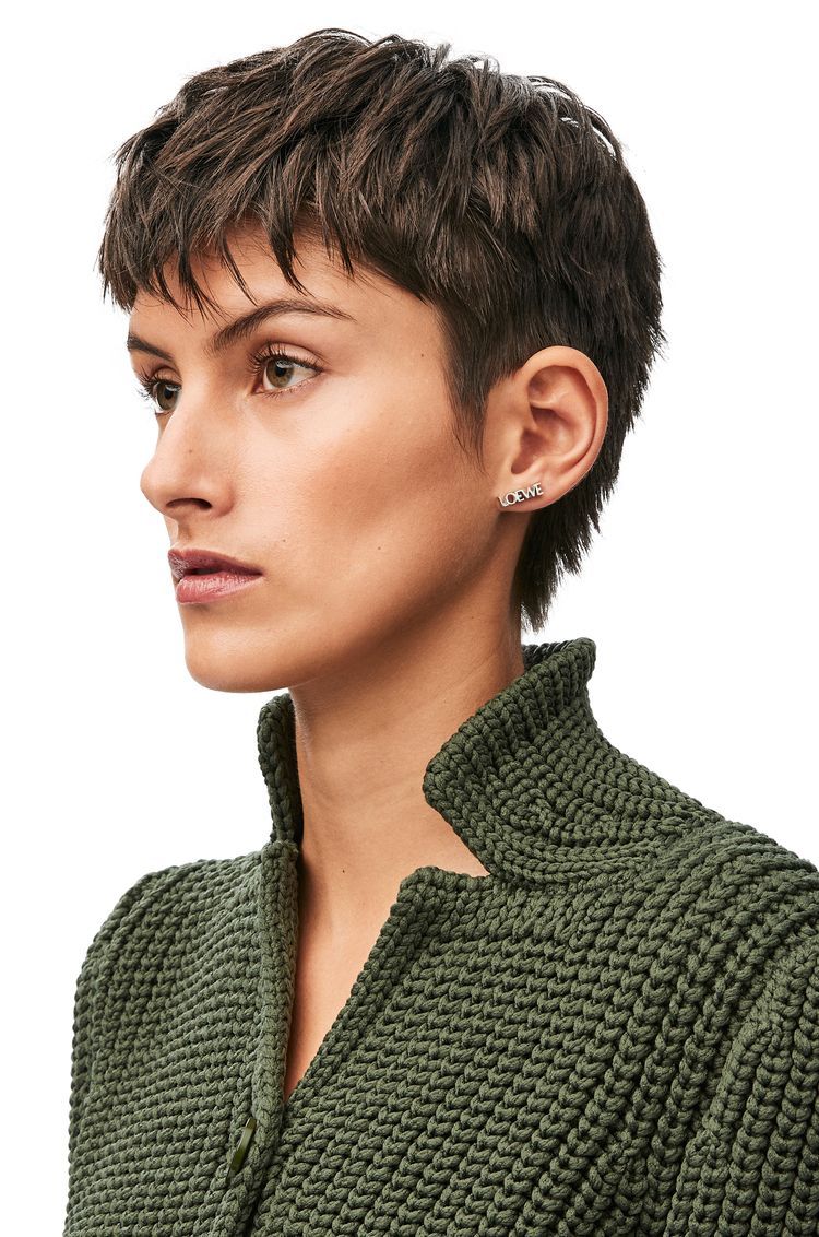 LOEWE Graphic single earring in sterling silver