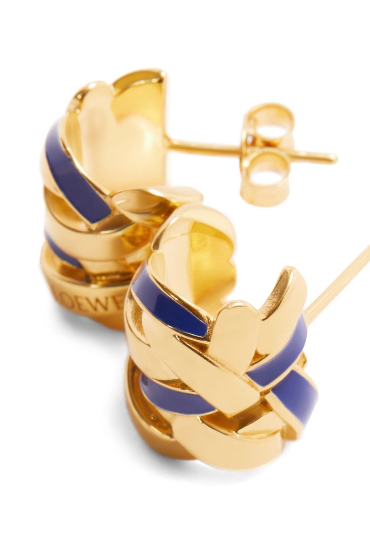 Nest small hoop earrings in sterling silver and enamel