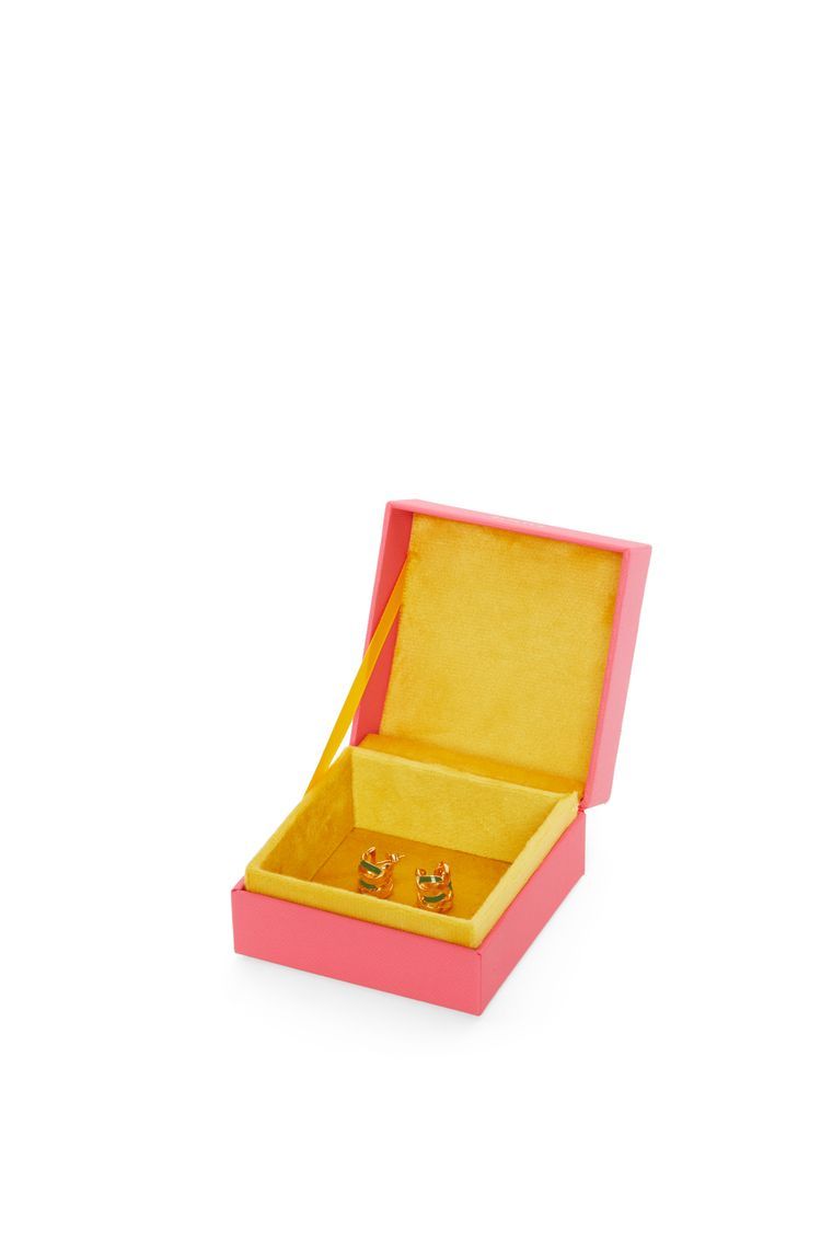 Nest small hoop earrings in sterling silver and enamel