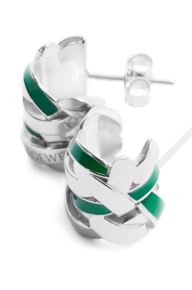 Nest small hoop earrings in sterling silver and enamel