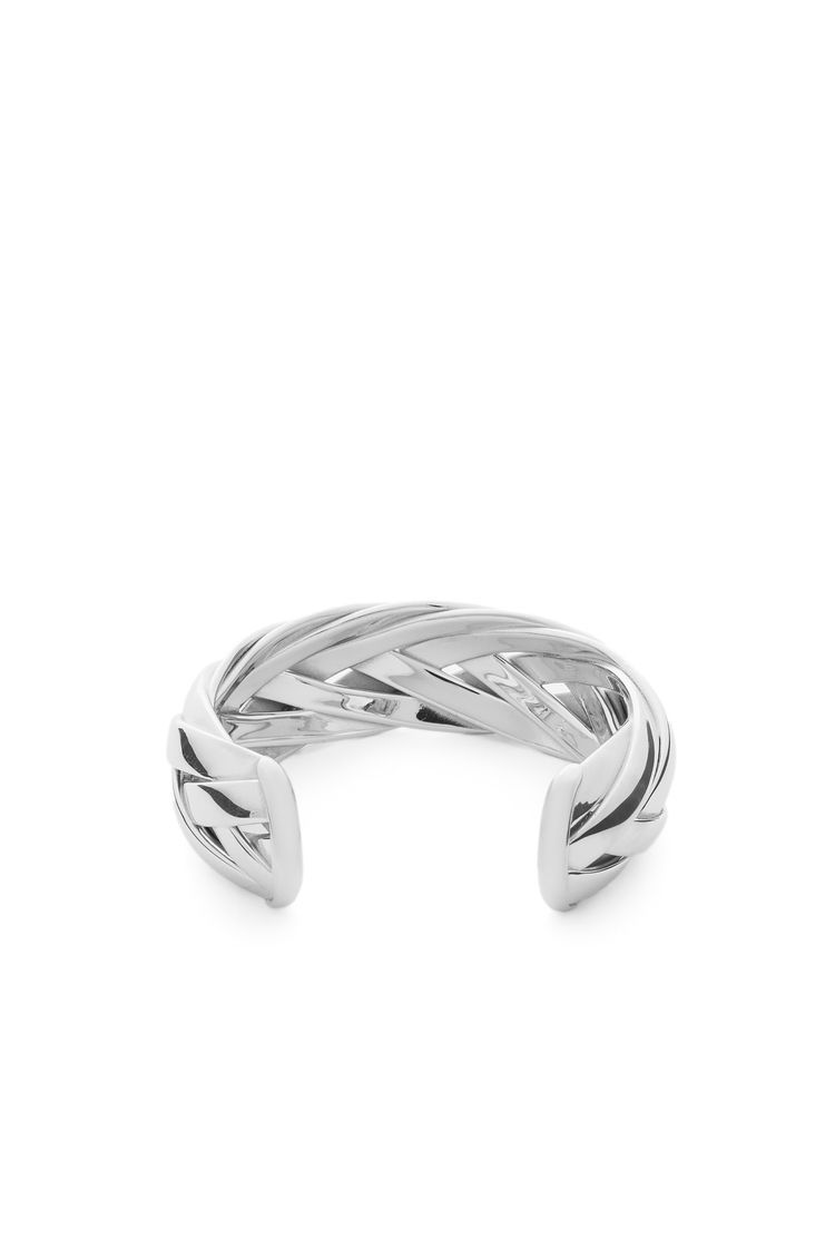 Large braided cuff in sterling silver