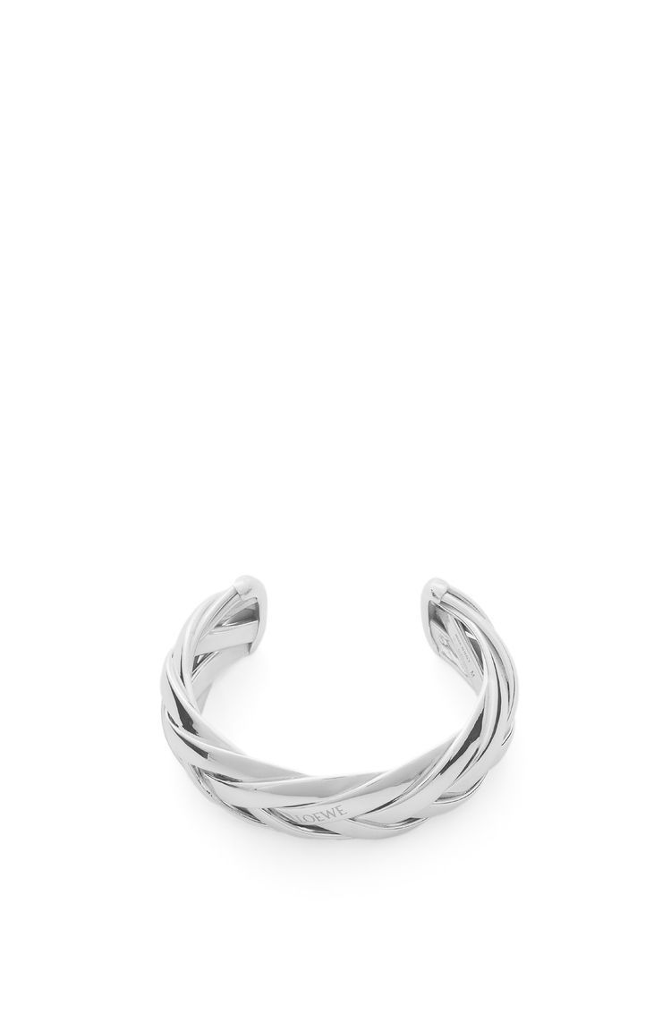 Large braided cuff in sterling silver