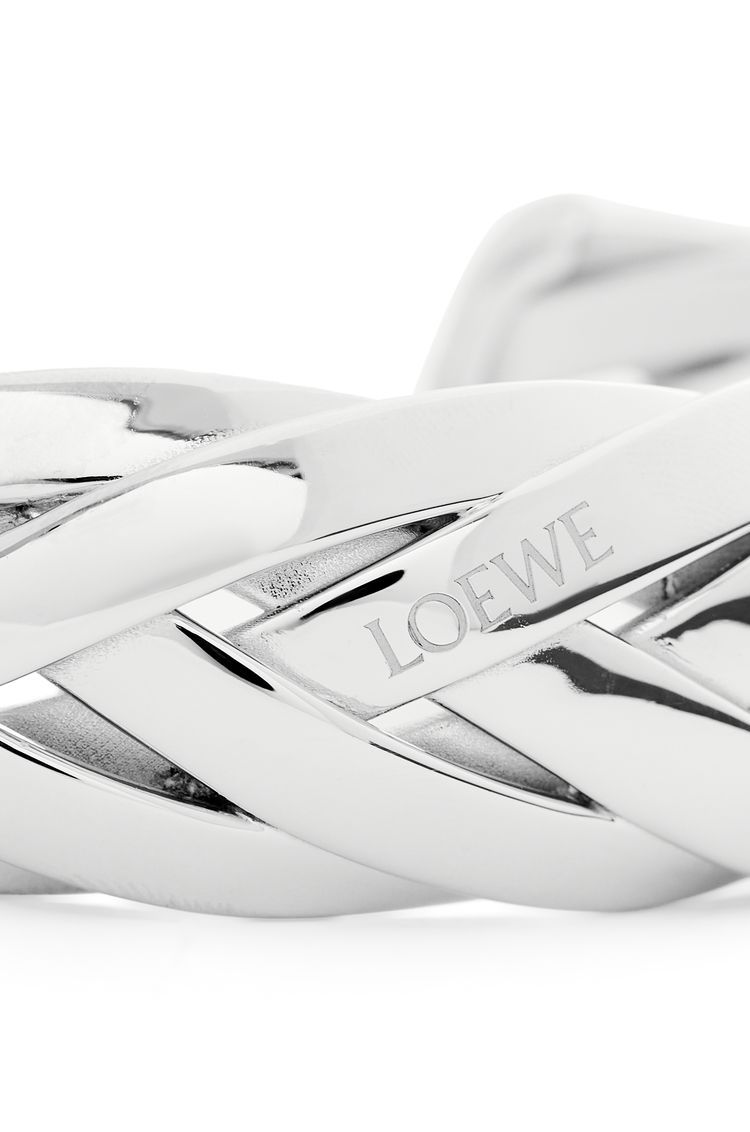 Large braided cuff in sterling silver