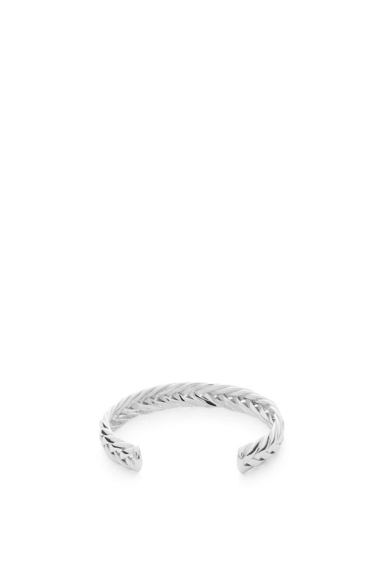 Thin braided cuff in sterling silver