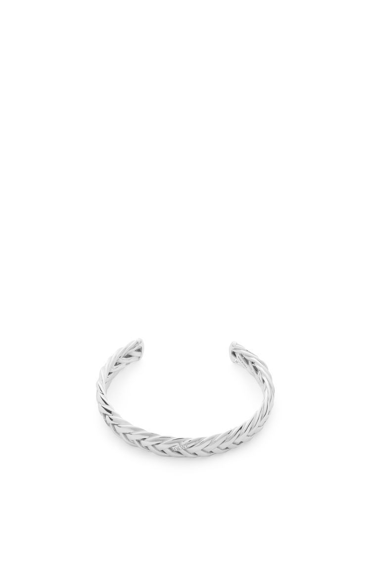 Thin braided cuff in sterling silver