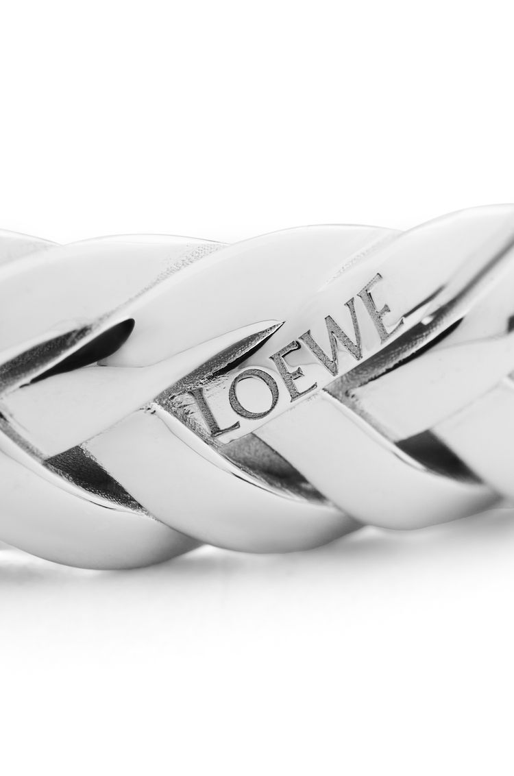 Thin braided cuff in sterling silver